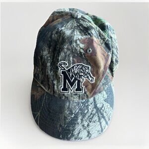 Vintage Memphis State Tigers Hat Adjustable Camo Camouflage Distressed Y2K